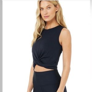 ALO Yoga Cover Tank with Twist Tie front - Size L